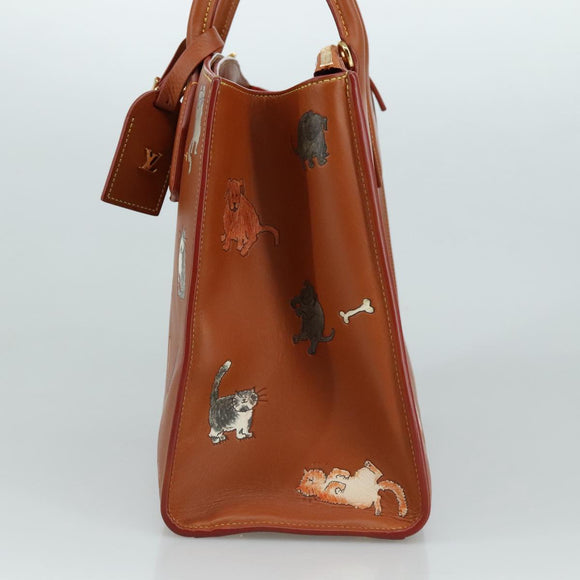 LOUIS VUITTON Catgram City Steamer MM Bag Leather 2way Brown M52969 Auth 104191SM