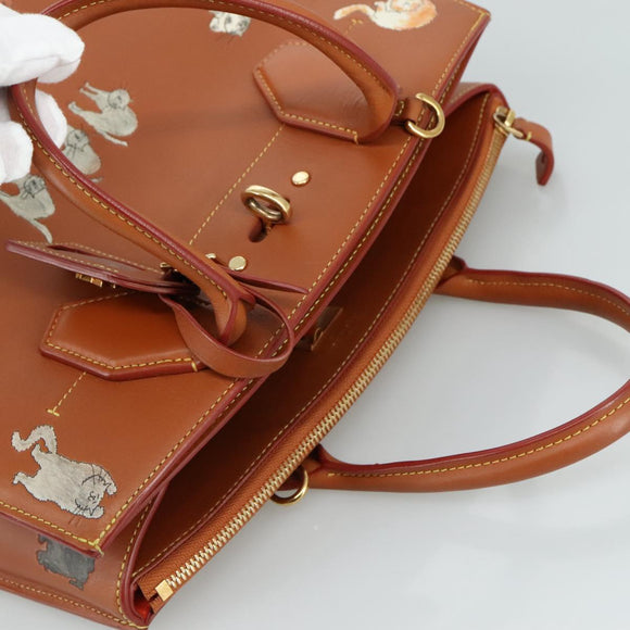LOUIS VUITTON Catgram City Steamer MM Bag Leather 2way Brown M52969 Auth 104191SM