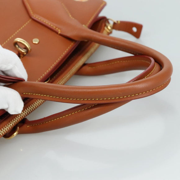 LOUIS VUITTON Catgram City Steamer MM Bag Leather 2way Brown M52969 Auth 104191S