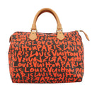 LOUIS VUITTON Monogram Graffiti Speedy 30 Hand Bag Orange M93705 Auth 104195SA-13
