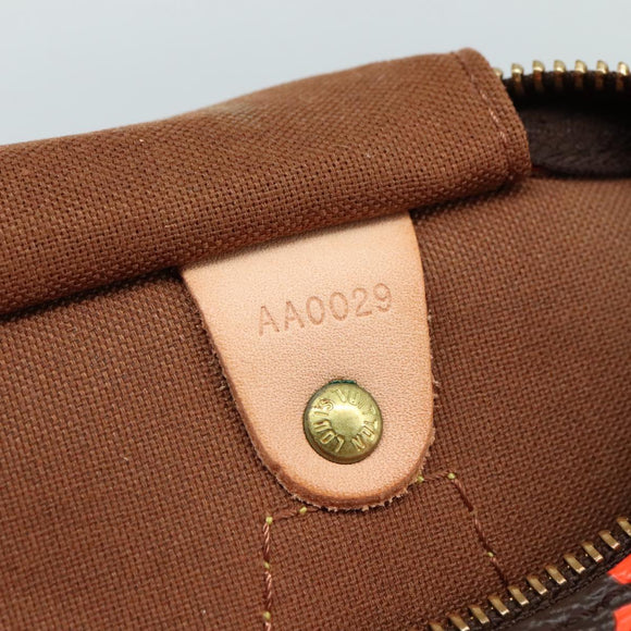 LOUIS VUITTON Monogram Graffiti Speedy 30 Hand Bag Orange M93705 Auth 104195SA