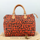 LOUIS VUITTON Monogram Graffiti Speedy 30 Hand Bag Orange M93705 Auth 104195SA-12