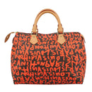 LOUIS VUITTON Monogram Graffiti Speedy 30 Hand Bag Orange M93705 Auth 104195SA-2