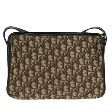 Christian Dior Trotter Canvas Shoulder Bag Beige Gold Auth 104205 - 0