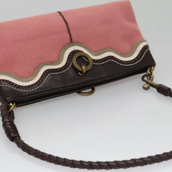 BOTTEGA VENETA Shoulder Bag Canvas Pink Auth 104216