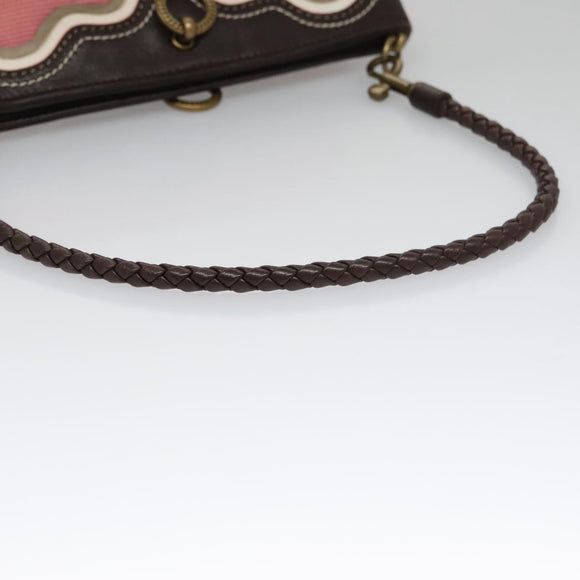 BOTTEGA VENETA Shoulder Bag Canvas Pink Auth 104216