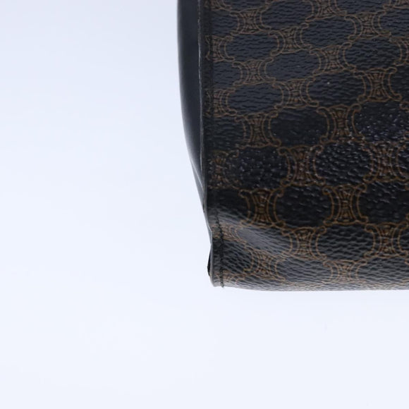 CELINE Macadam Canvas Shoulder Bag PVC Leather Black Auth 104219