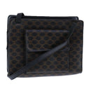 CELINE Macadam Canvas Shoulder Bag PVC Leather Black Auth 104219-1