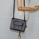 CELINE Macadam Canvas Shoulder Bag PVC Leather Black Auth 104219-22