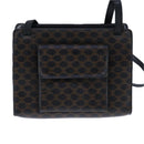 CELINE Macadam Canvas Shoulder Bag PVC Leather Black Auth 104219-13