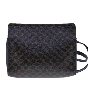 CELINE Macadam Canvas Shoulder Bag PVC Leather Black Auth 104219 - 0