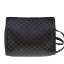 CELINE Macadam Canvas Shoulder Bag PVC Leather Black Auth 104219-2
