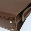 Salvatore Ferragamo Hand Bag Leather Brown Gold Auth 104228-9