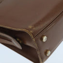 Salvatore Ferragamo Hand Bag Leather Brown Gold Auth 104228-14