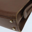 Salvatore Ferragamo Hand Bag Leather Brown Gold Auth 104228-15