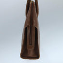 Salvatore Ferragamo Hand Bag Leather Brown Gold Auth 104228-4