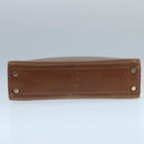 Salvatore Ferragamo Hand Bag Leather Brown Gold Auth 104228-5
