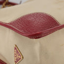 PRADA Chain Tote Bag Canvas Beige Gold Auth 104231-9