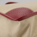 PRADA Chain Tote Bag Canvas Beige Gold Auth 104231-15