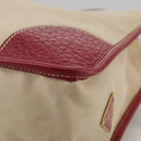 PRADA Chain Tote Bag Canvas Beige Gold Auth 104231-16