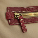 PRADA Chain Tote Bag Canvas Beige Gold Auth 104231-18