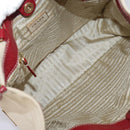 PRADA Chain Tote Bag Canvas Beige Gold Auth 104231-11