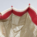 PRADA Chain Tote Bag Canvas Beige Gold Auth 104231-21