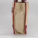 PRADA Chain Tote Bag Canvas Beige Gold Auth 104231-3