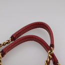 PRADA Chain Tote Bag Canvas Beige Gold Auth 104231-8