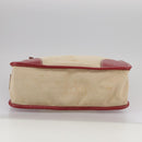 PRADA Chain Tote Bag Canvas Beige Gold Auth 104231-5