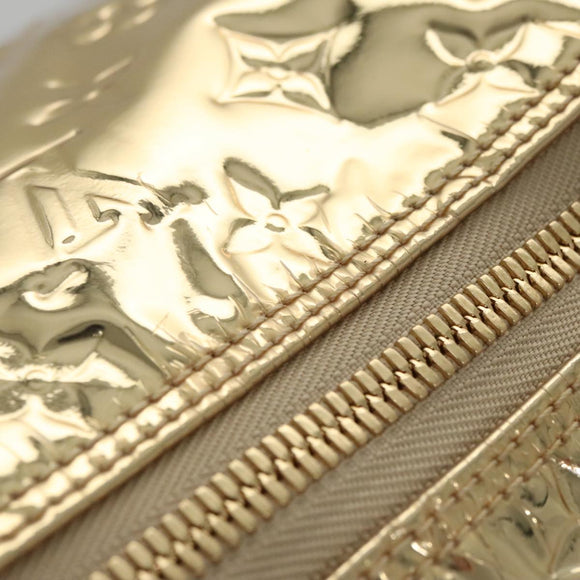 LOUIS VUITTON Monogram Miroir Keepall 55 Boston Bag Gold LV Auth 104239S