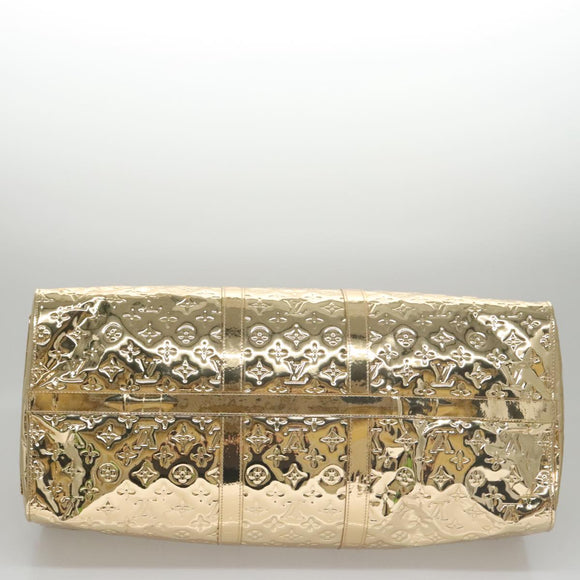 LOUIS VUITTON Monogram Miroir Keepall 55 Boston Bag Gold LV Auth 104239S