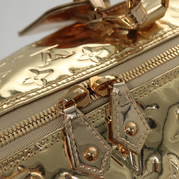 LOUIS VUITTON Monogram Miroir Keepall 55 Boston Bag Gold LV Auth 104239S