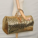 LOUIS VUITTON Monogram Miroir Keepall 55 Boston Bag Gold LV Auth 104239S-28