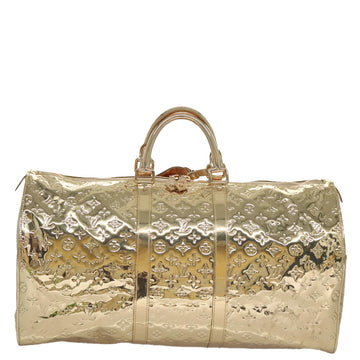 LOUIS VUITTON Monogram Miroir Keepall 55 Boston Bag Gold LV Auth 104239S - 0