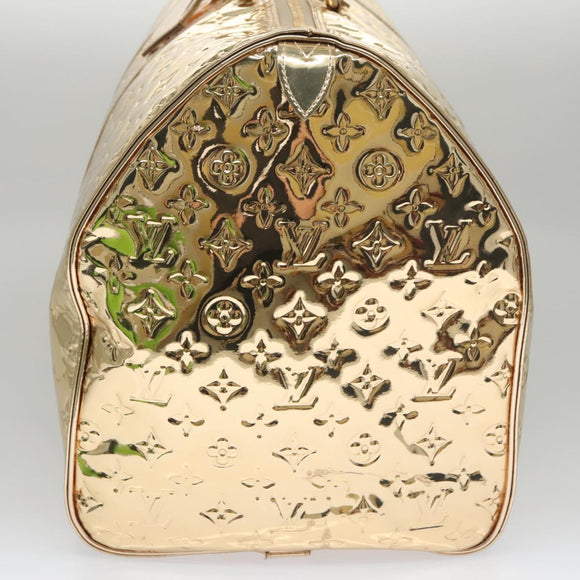 LOUIS VUITTON Monogram Miroir Keepall 55 Boston Bag Gold LV Auth 104239S