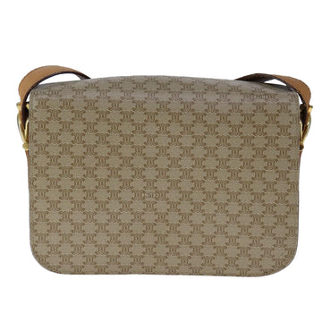 CELINE Macadam Canvas Shoulder Bag PVC Beige Gold Auth 104244 - 0