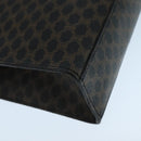 CELINE Macadam Canvas Shoulder Bag PVC Leather Black Gold Auth 104249-14