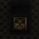 CELINE Macadam Canvas Shoulder Bag PVC Leather Black Gold Auth 104249-17