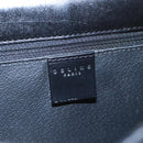 CELINE Macadam Canvas Shoulder Bag PVC Leather Black Gold Auth 104249-18