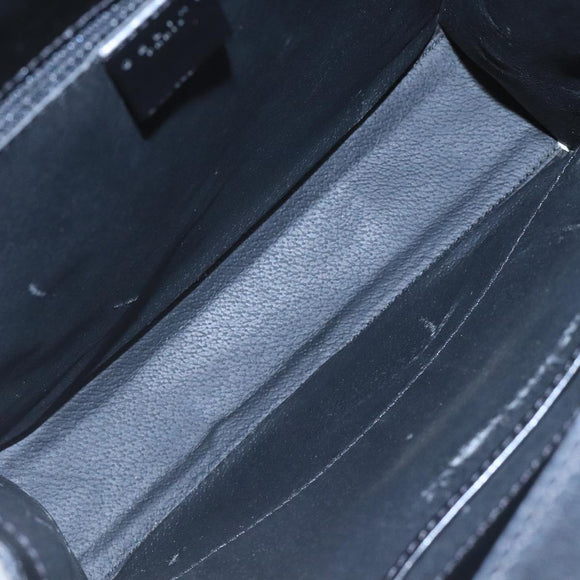 CELINE Macadam Canvas Shoulder Bag PVC Leather Black Gold Auth 104249