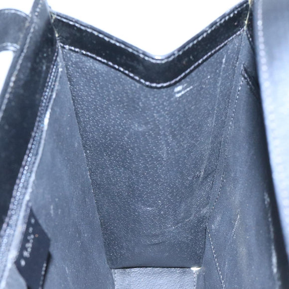 CELINE Macadam Canvas Shoulder Bag PVC Leather Black Gold Auth 104249
