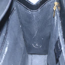 CELINE Macadam Canvas Shoulder Bag PVC Leather Black Gold Auth 104249-20