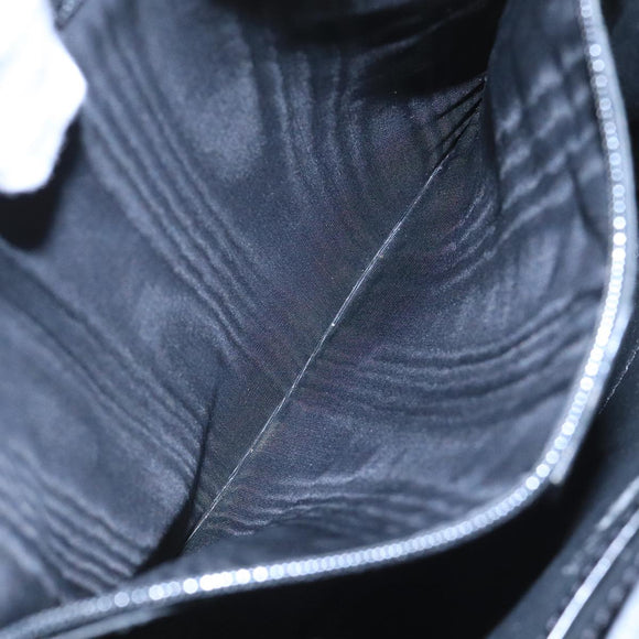 CELINE Macadam Canvas Shoulder Bag PVC Leather Black Gold Auth 104249