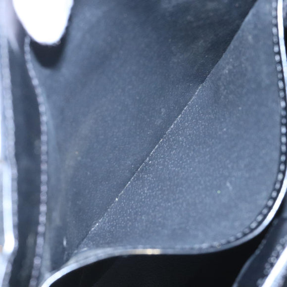 CELINE Macadam Canvas Shoulder Bag PVC Leather Black Gold Auth 104249