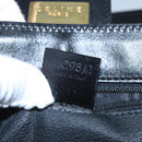 CELINE Macadam Canvas Shoulder Bag PVC Leather Black Gold Auth 104249-12