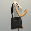CELINE Macadam Canvas Shoulder Bag PVC Leather Black Gold Auth 104249-22