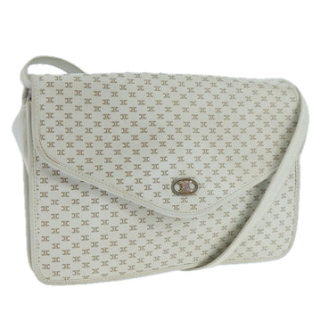CELINE Macadam Canvas Shoulder Bag White Auth 104252