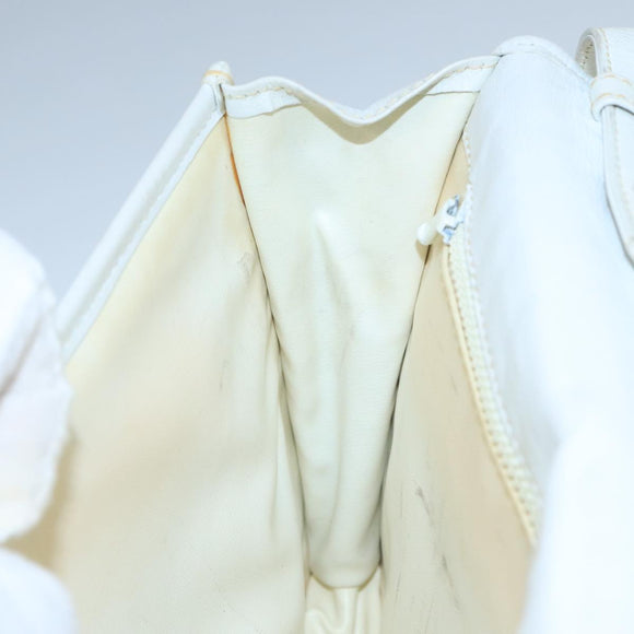 CELINE Macadam Canvas Shoulder Bag White Auth 104252