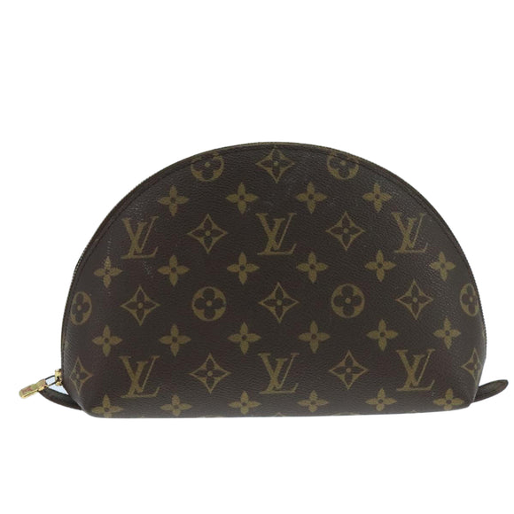 LOUIS VUITTON Monogram Trousse Demi Ronde Cosmetic Pouch M47520 LV Auth 104264